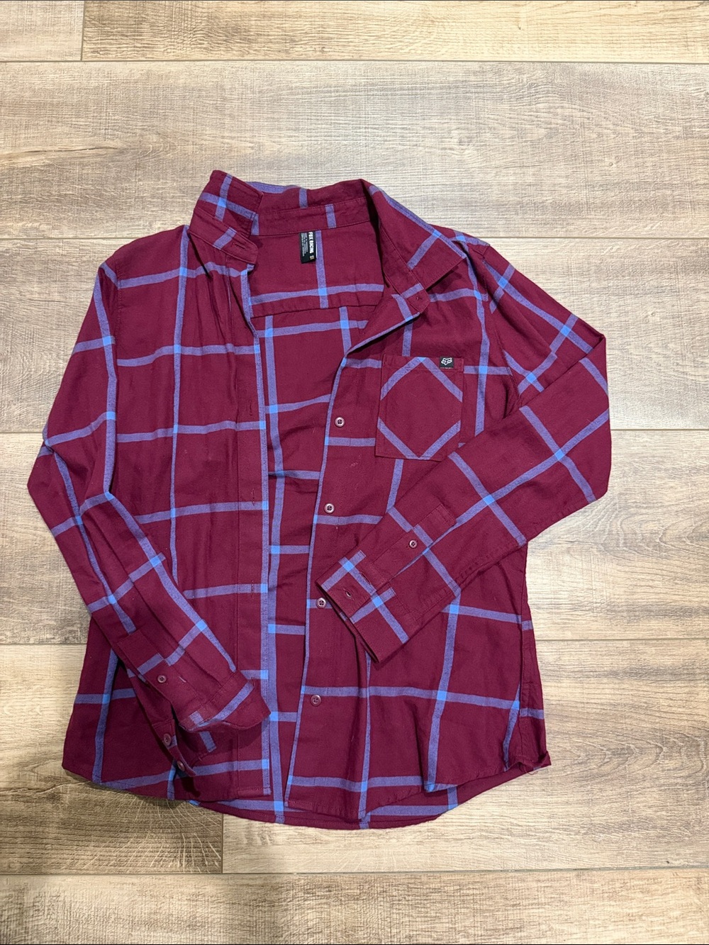 Fox Women's Burgundy Plaid Button-Down Shirt